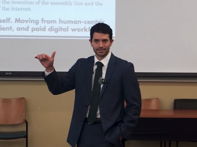 Christian Carmody speaking at the ACE Program at the University of New Hampshire